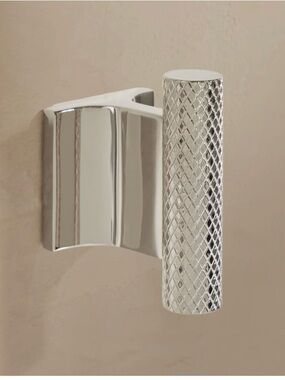 Arhaus Polished Nickel Textured Wall Hook - Chrome Finish